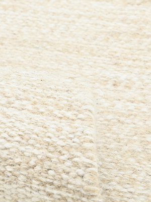 Mahira Hand-woven Round Wool Floral Rug - Beige