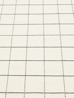 Nayab Hand-woven Wool Geometric Rug - Ivory