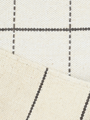 Nayab Hand-woven Wool Geometric Rug - Ivory