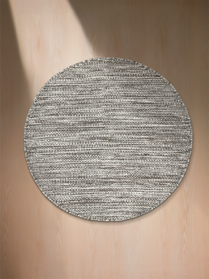 Haroon Hand-woven Round Wool Rug - Grey