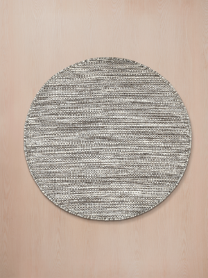 Haroon Hand-woven Round Wool Rug - Grey