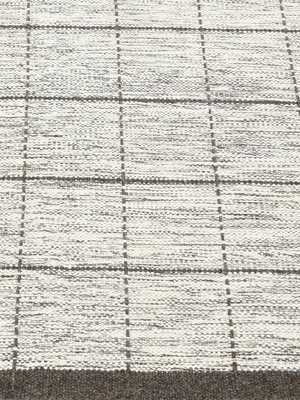 Aabid Hand-woven Wool Geometric Rug - Beige