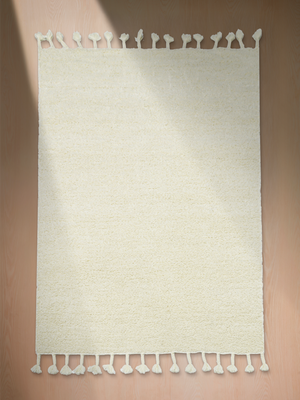 Narin Hand-woven Bouclé Floral Rug - Off-White