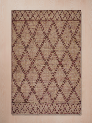 Aabid Hand-woven Jute Geometric Rug - Burgundy