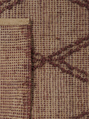 Aabid Hand-woven Jute Geometric Rug - Burgundy