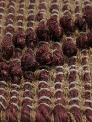 Aabid Hand-woven Jute Geometric Rug - Burgundy