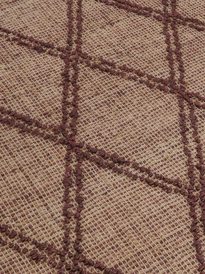 Aabid Hand-woven Jute Geometric Rug - Burgundy