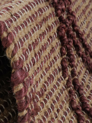 Aabid Hand-woven Jute Geometric Rug - Burgundy