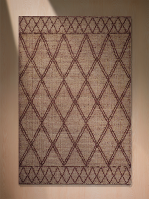 Aabid Hand-woven Jute Geometric Rug - Burgundy