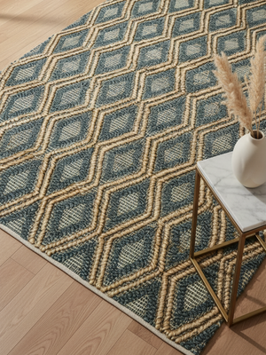 Razaq Hand-woven Jute Geometric Rug - Natural