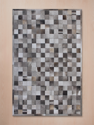 Reyan Grey Hide & Wool Geometric Rug - Grey