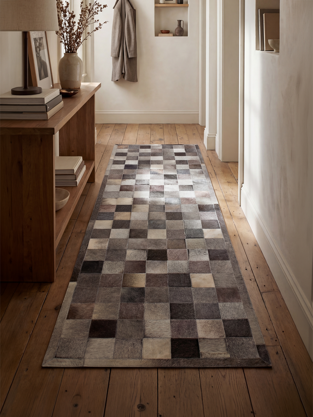Reyan Grey Hide & Wool Rug