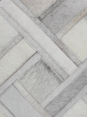 Eshan Hide & Wool Geometric Rug - Grey
