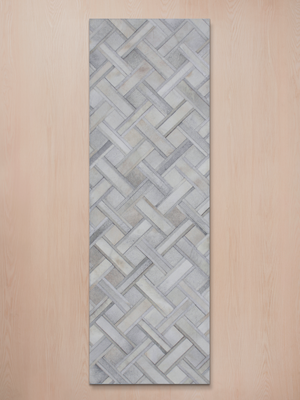 Eshan Hide & Wool Geometric Rug - Grey