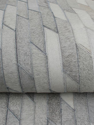 Zidane Hide & Wool Geometric Rug - Grey