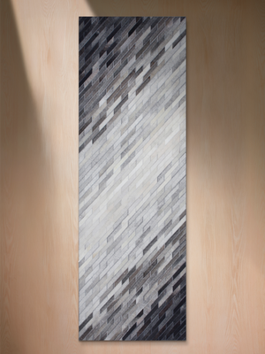 Zidane Hide & Wool Geometric Rug - Grey