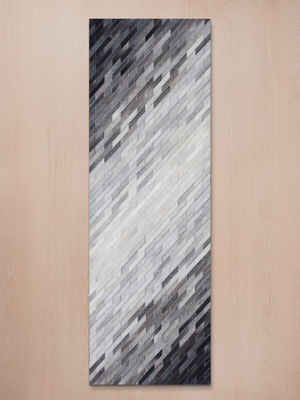 Zidane Hide & Wool Geometric Rug - Grey