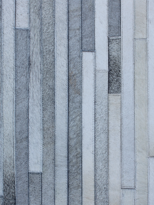 Arwen Hide & Wool Geometric Rug - Grey