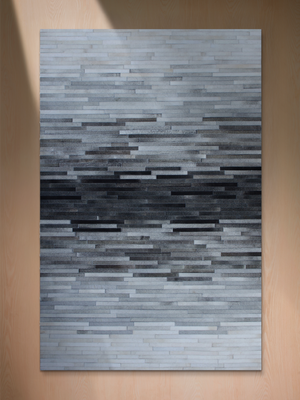 Arwen Hide & Wool Geometric Rug - Grey