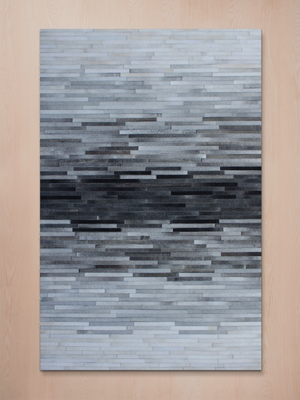 Arwen Hide & Wool Geometric Rug - Grey