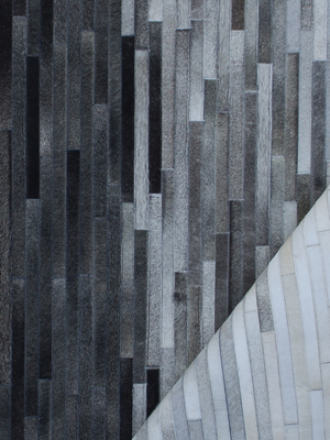 Arwen Hide & Wool Geometric Rug - Grey