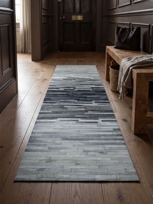 Arwen Hide & Wool Geometric Rug - Grey