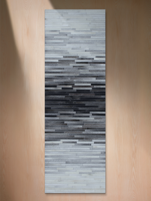 Arwen Hide & Wool Geometric Rug - Grey