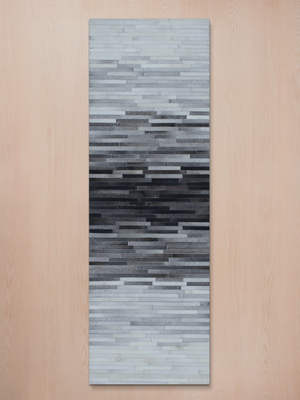 Arwen Hide & Wool Geometric Rug - Grey