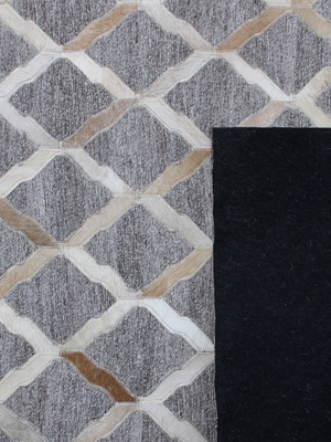 Idris Hide & Wool Geometric Rug - Brown