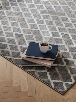Idris Hide & Wool Geometric Rug - Brown