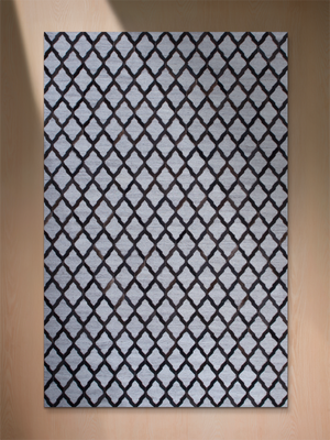 Rafi Hide & Wool Geometric Rug - Brown