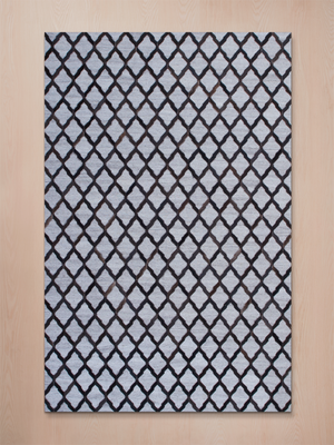 Rafi Hide & Wool Geometric Rug - Brown