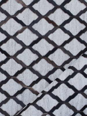 Rafi Hide & Wool Geometric Rug - Brown