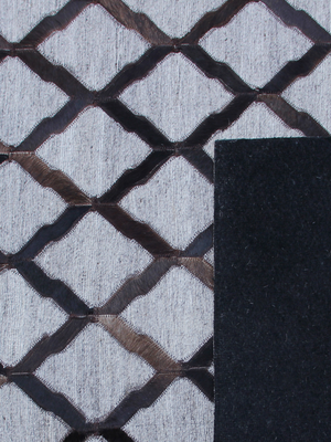 Rafi Hide & Wool Geometric Rug - Brown