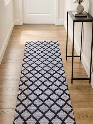 Rafi Hide & Wool Geometric Rug - Brown