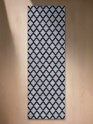 Rafi Hide & Wool Geometric Rug - Brown