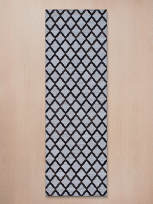 Rafi Hide & Wool Geometric Rug - Brown