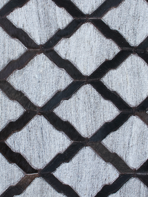 Rafi Hide & Wool Geometric Rug - Brown