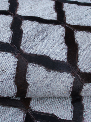 Rafi Hide & Wool Geometric Rug - Brown