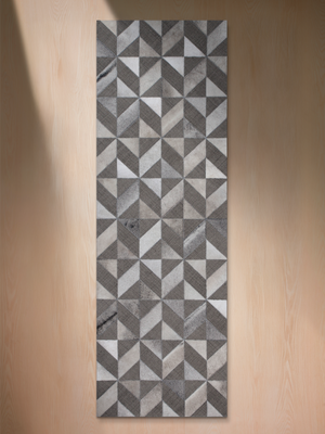 Luke Hide & Wool Geometric Rug - Grey