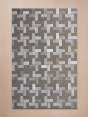 Esa Hide & Wool Geometric Rug - Grey