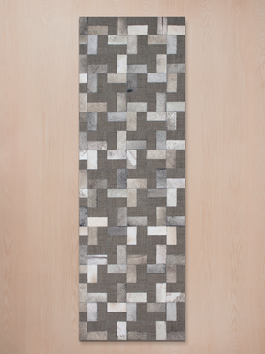 Esa Hide & Wool Geometric Rug - Grey