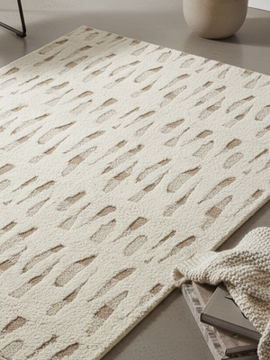 Icaria Hand-knotted Wool Abstract Rug - Off-White
