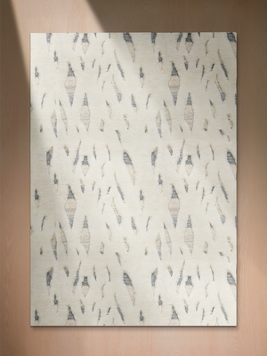 Kaelis Hand-knotted Wool Abstract Rug - Off-White