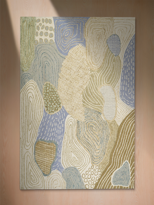 Daaira Hand-tufted Wool Abstract Rug - Blue