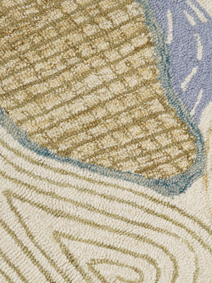 Daaira Hand-tufted Wool Abstract Rug - Blue