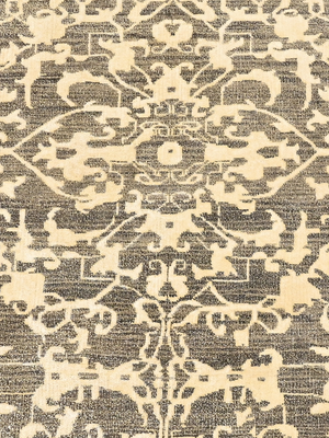 Nariza Hand-knotted Wool-Silk Persian Rug - Charcoal