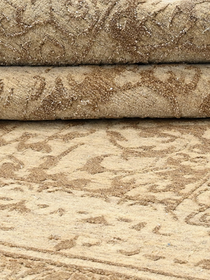 Laleh Hand-knotted Wool-Silk Persian Rug - Beige