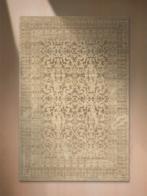Laleh Hand-knotted Wool-Silk Persian Rug - Beige