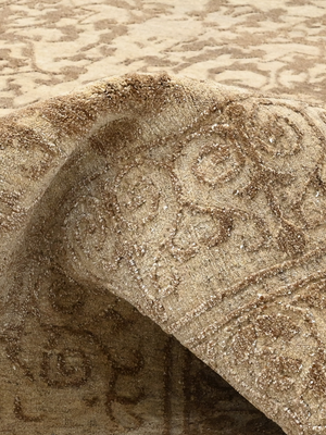 Laleh Hand-knotted Wool-Silk Persian Rug - Beige